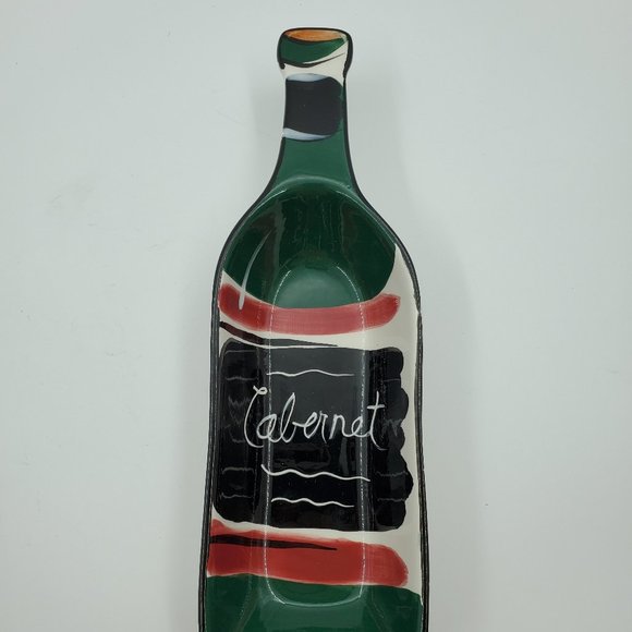 Clay Art Cabernet Chardonnay Serving Dish Cheese Cracker Snack Tray - Picture 4 of 6